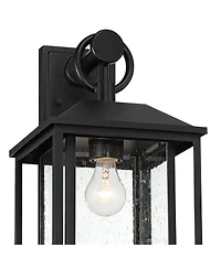 John Timberland Califa Mission Outdoor Wall Light Fixture Black Metal 18" Clear Seedy Glass for Post Exterior Barn Deck House Porch Yard Patio Ho