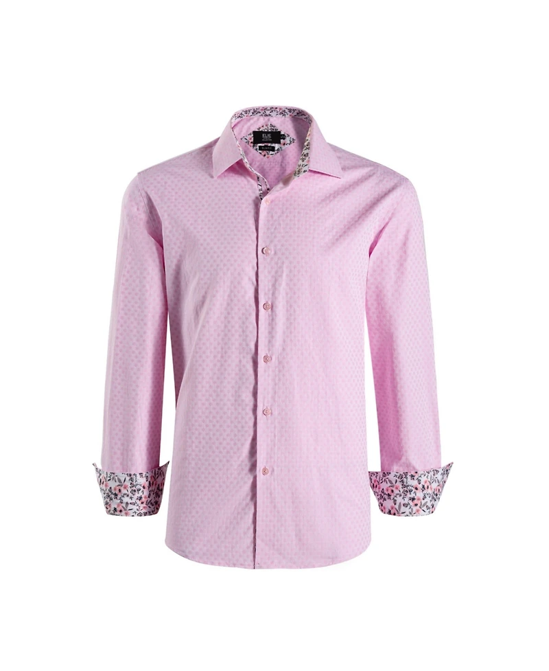 Elie Balleh Big Boys Slim Fit Jacquard Dot Shirt