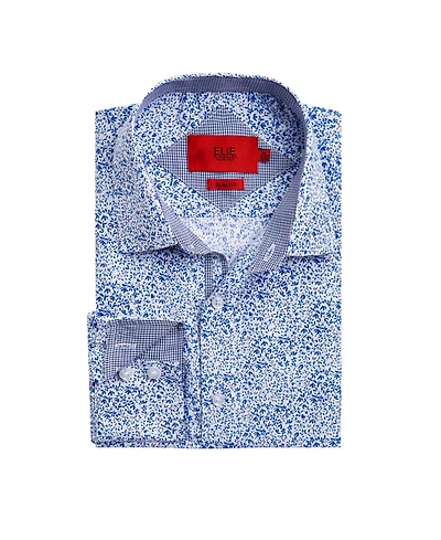 Elie Balleh Big Boys White Slim Fit Floral Print Shirt
