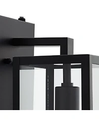 John Timberland Titan Modern Outdoor Wall Light Fixtures Set of 2 Mystic Black Dusk to Dawn 14" Clear Glass for Post Exterior Barn Deck