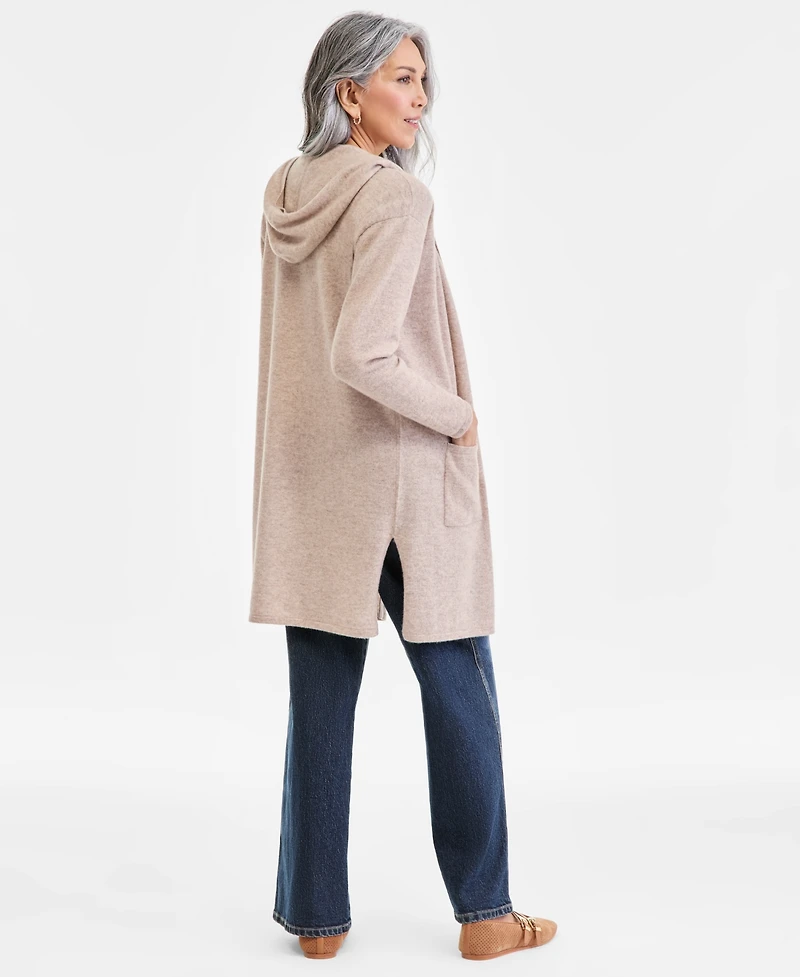 Charter Club Women's 100% Cashmere Open-Front Hoodie, Macy's Exclusive