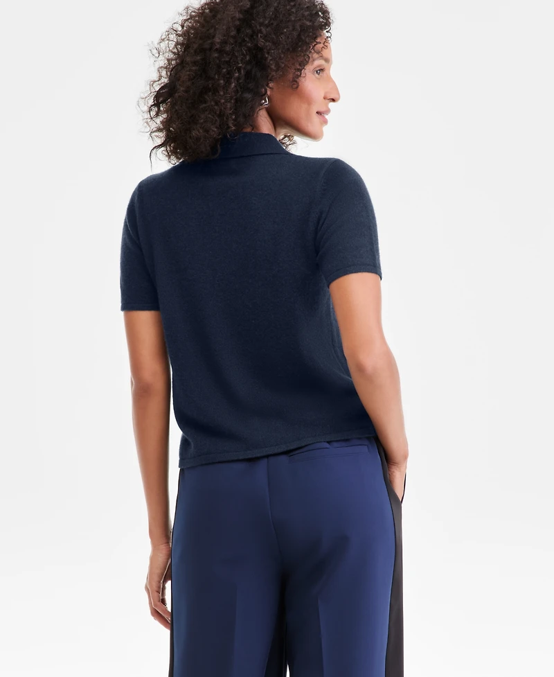 Charter Club Women's 100% Cashmere Short-Sleeve Polo Sweater, Macy's Exclusive