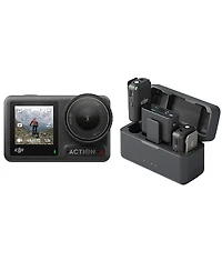Dji Osmo Action 4 4K 120fps Hdr IP68 Waterproof Action Camera Standard Combo Bundle with Mic 2-Person 2.4 GHz Compact Digital Wireless Microphone Syst