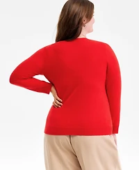 Charter Club Plus 100% Cashmere V-Neck Sweater, Macy's Exclusive