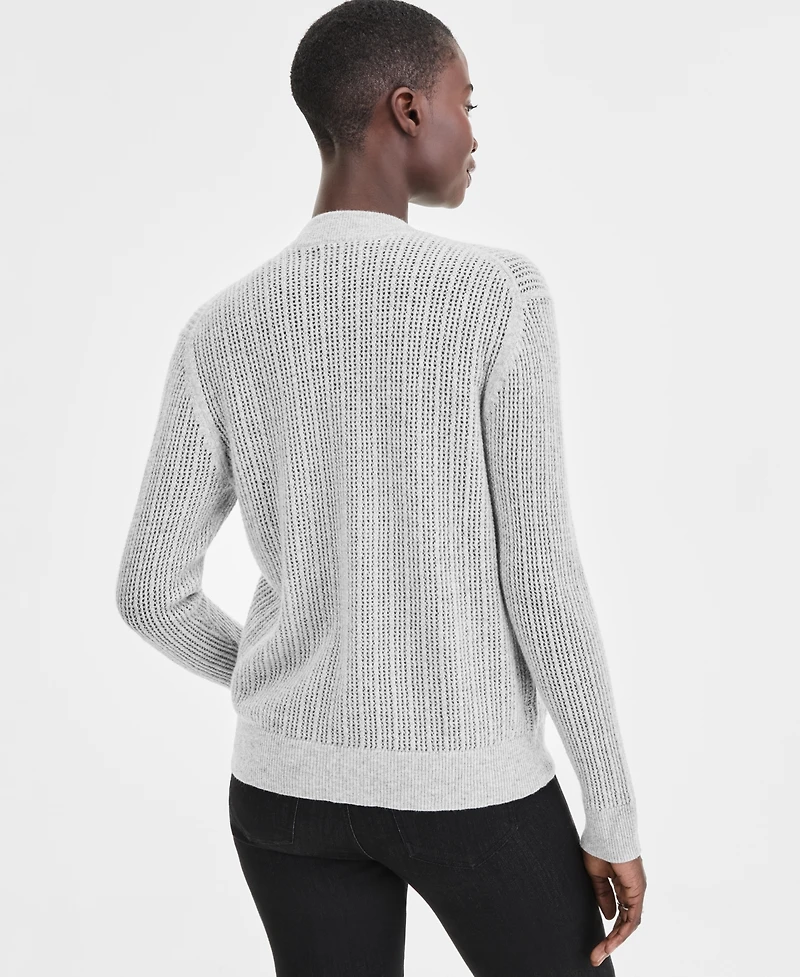 Charter Club Women's 100% Cashmere Pointelle Boyfriend Cardigan, Macy's Exclusive