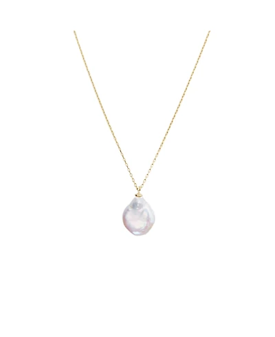 Spero London Baroque Flat Pearl Pendant Necklace Sterling Silver