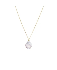 Spero London Baroque Flat Pearl Pendant Necklace Sterling Silver