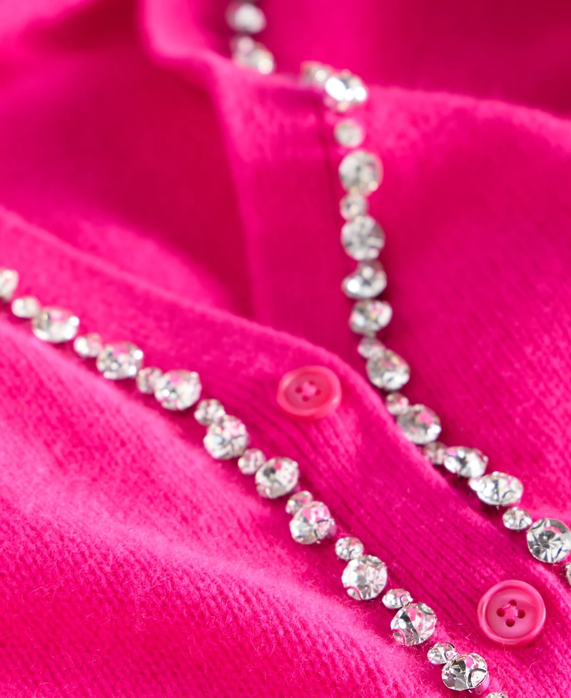 Charter Club Women's 100% Cashmere V-Neck Rhinestone Cardigan, Macy's Exclusive