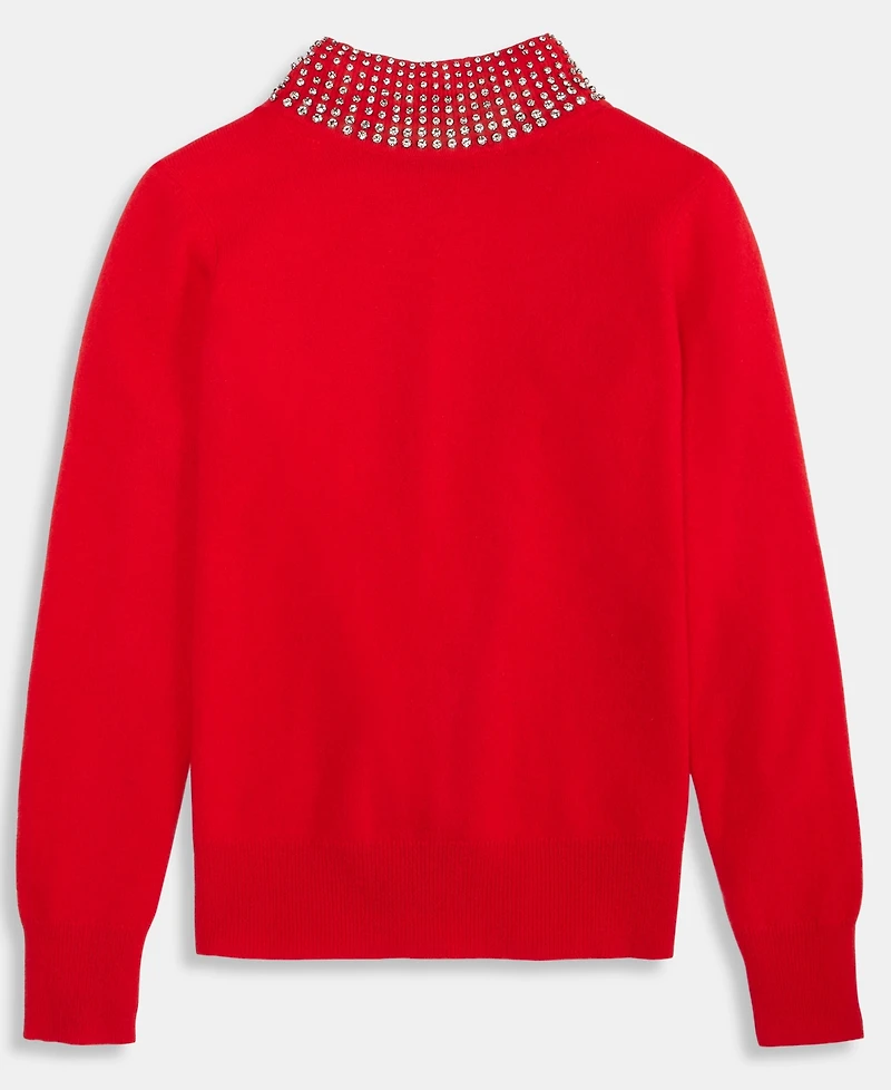 Charter Club Women's 100% Cashmere Rhinestone Mock Neck Sweater, Macy's Exclusive