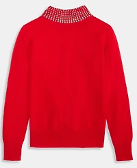 Charter Club Women's 100% Cashmere Rhinestone Mock Neck Sweater, Macy's Exclusive