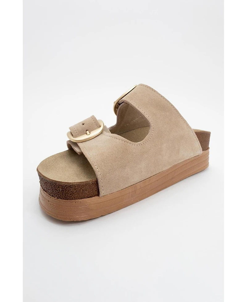 Harbor Suede Leather Two-Strap Sandal (Women)