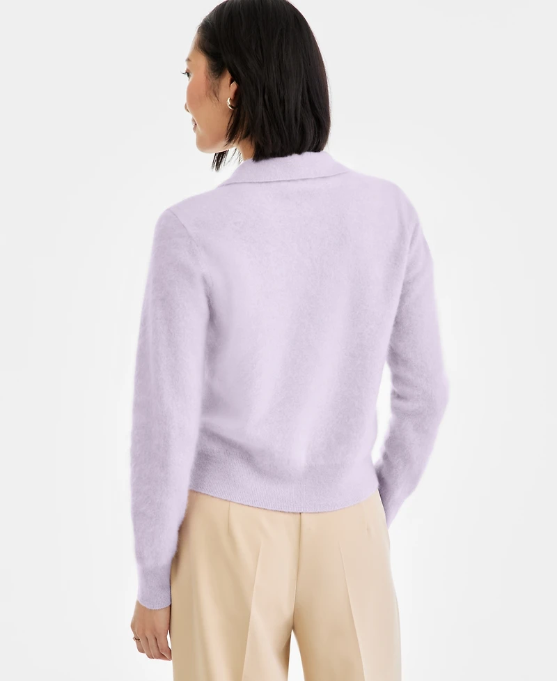 Charter Club Women's Brushed 100% Cashmere Collared Sweater, Macy's Exclusive