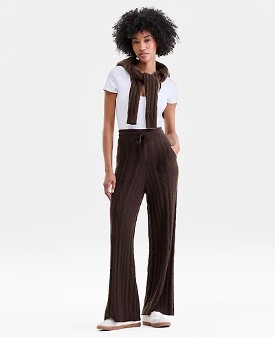 Charter Club Women's 100% Cashmere Cable-Knit Pull-On Pants, Macy's Exclusive