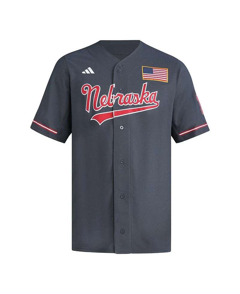 Adidas Men's Gray Nebraska Huskers Replica Baseball Jersey