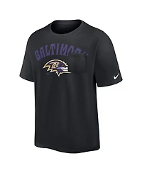 Nike Men's Black Baltimore Ravens Rewind Heavy Max 90 Pocket T-Shirt