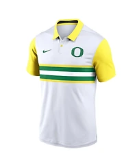 Nike Men's White Oregon Ducks Campus Pattern Vapor Performance Polo Shirt