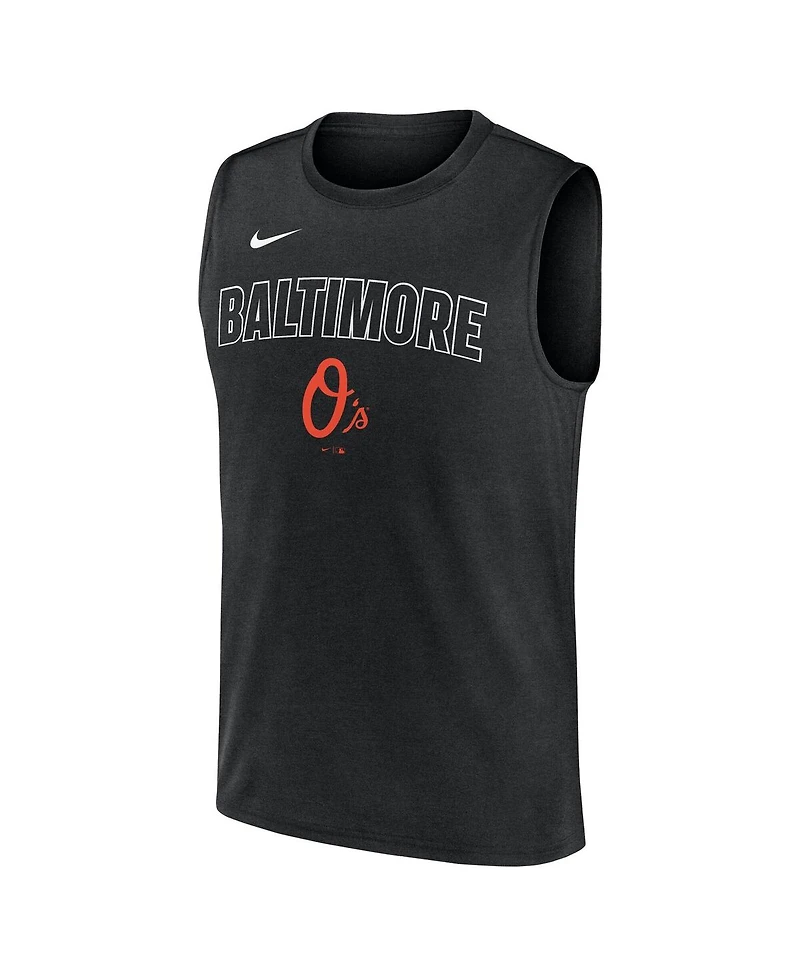 Nike Men's Black Baltimore Orioles Knockout Performance Muscle Tank Top