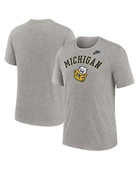 Nike Men's Heather Gray Michigan Wolverines Legacy Arch Tri-Blend T-Shirt