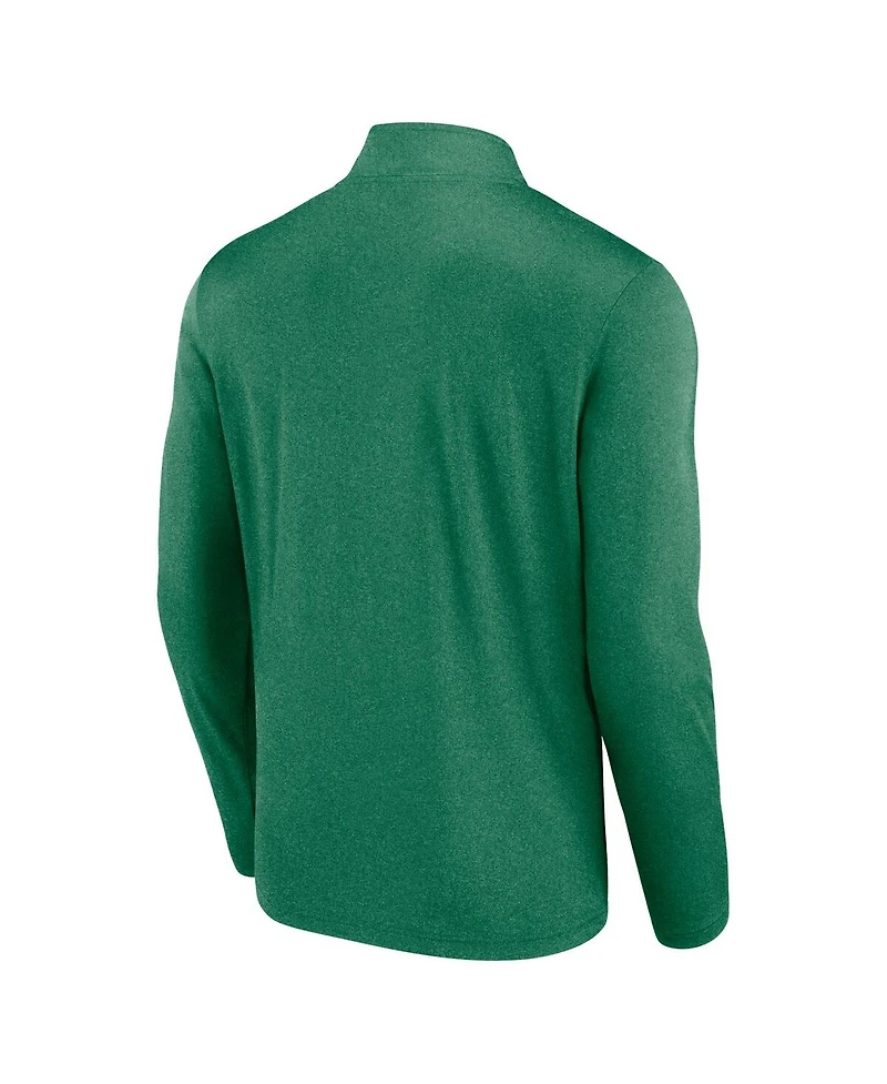 Logo Athletic Men's Heather Kelly Green Dallas Stars Head-to-Head Raglan Quarter-Zip Sweatshirt