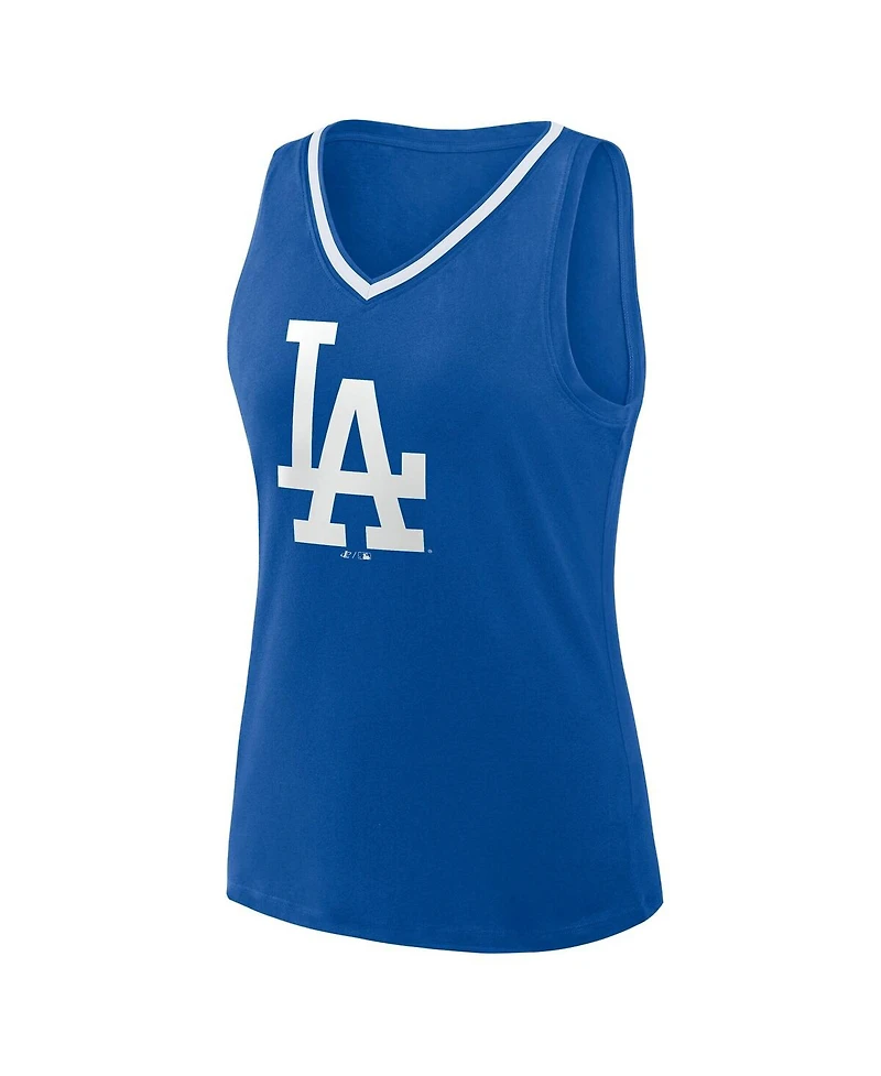 Logo Athletic Women's Royal Los Angeles Dodgers Stellar Win V-Neck Tank Top