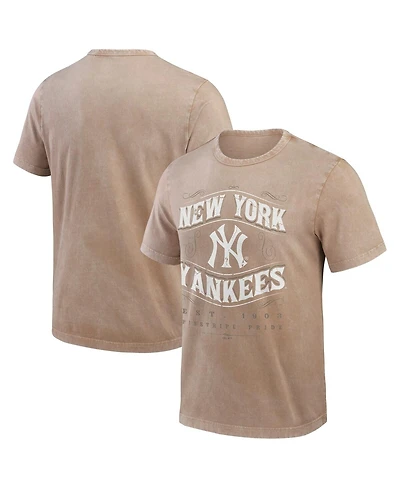 Fanatics Men's Tan New York Yankees Sun Faded T-Shirt