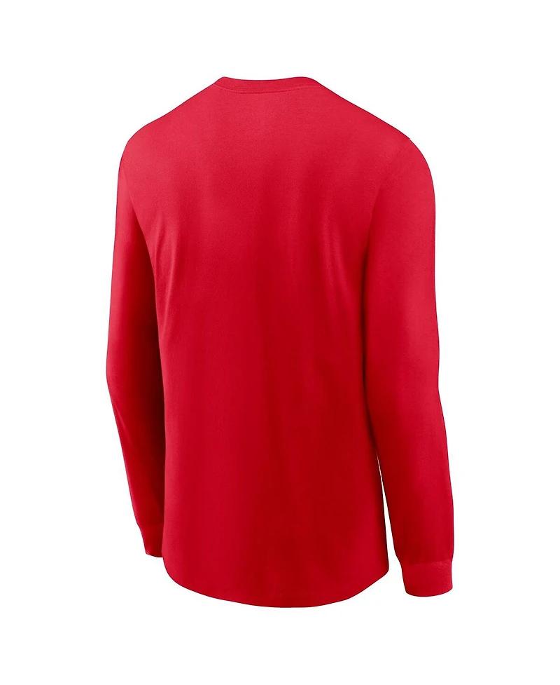 Nike Men's Scarlet Ohio State Buckeyes 2025 Sideline Performance Long Sleeve T-Shirt