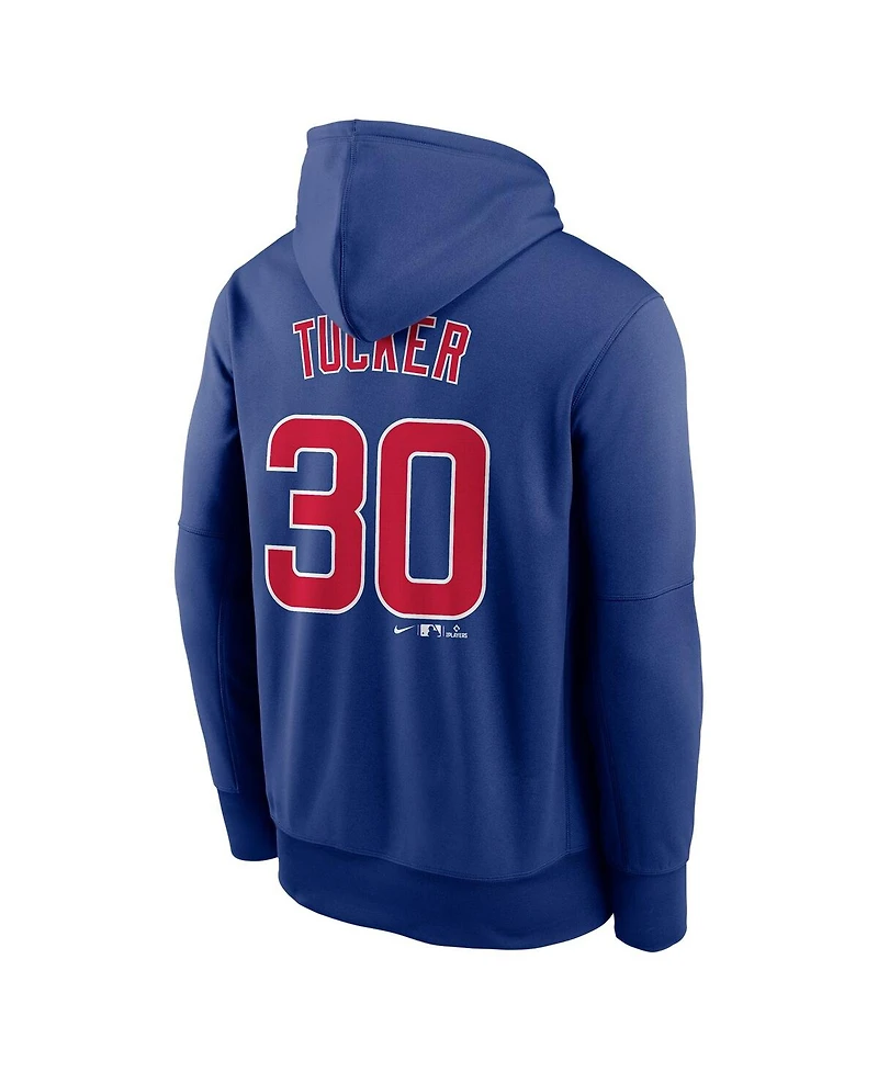 Nike Men's Kyle Tucker Blue Chicago Cubs Player Name Number Pullover Hoodie