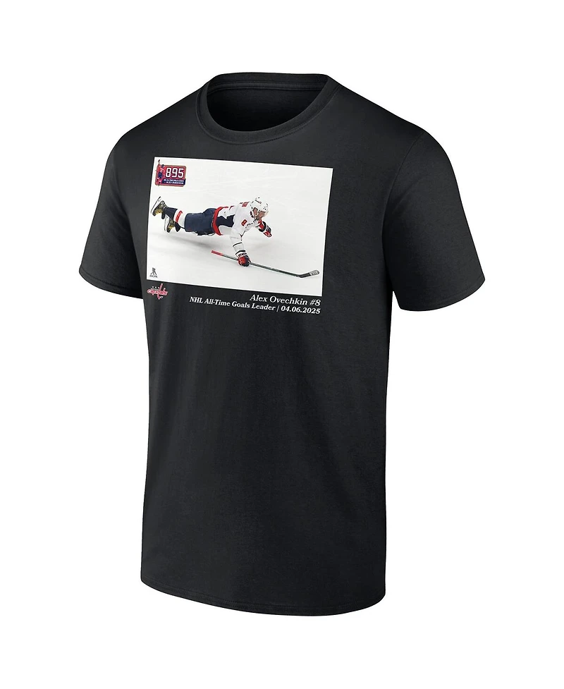Fanatics Men's Alexander Ovechkin Black Washington Capitals Nhl All-Time Goals Leader T-Shirt