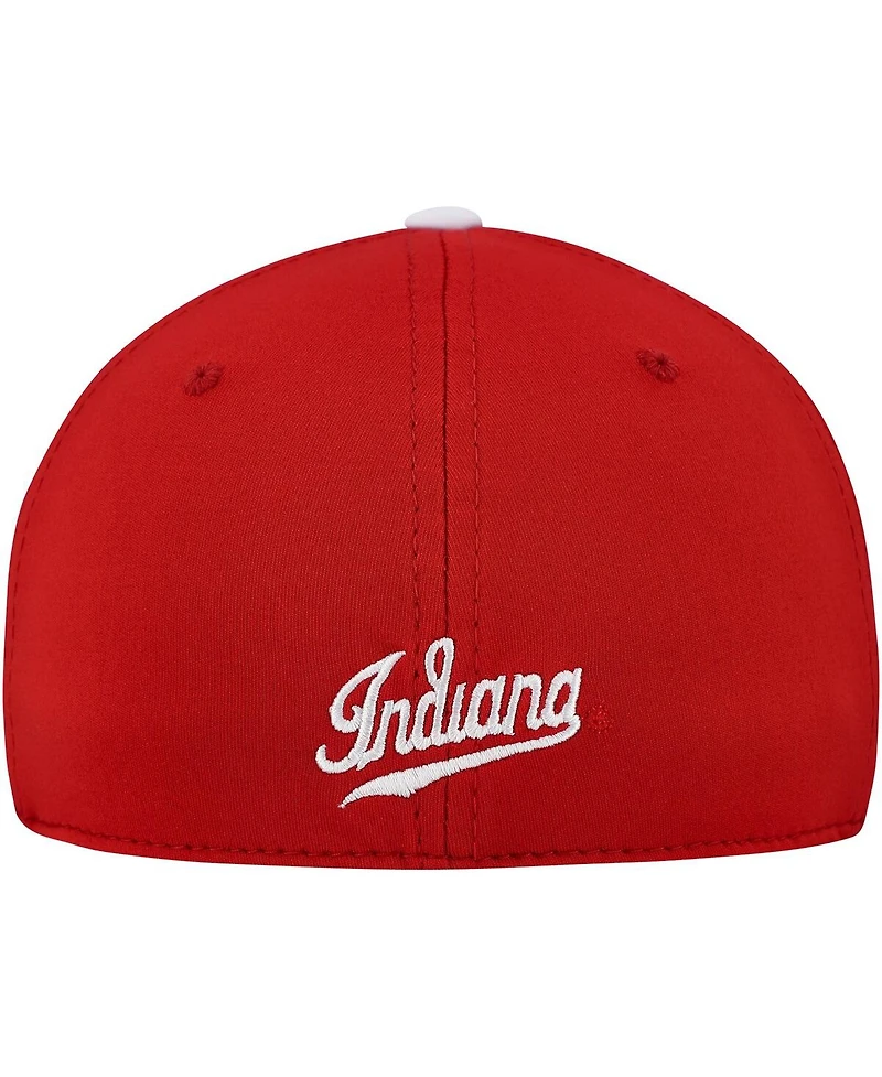 Top of the World Men's White/Crimson Indiana Hoosiers One-Fit Two-Tone Flex Hat