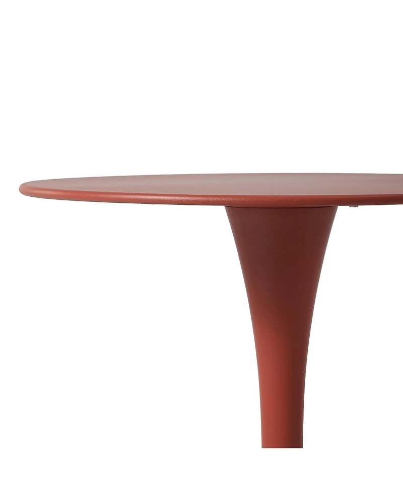 23.5" Round Outdoor Indoor Metal Cocktail Dining Table