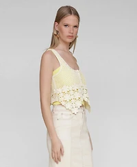 Avec Les Filles Women's Crocheted Bandeau-Lined Top