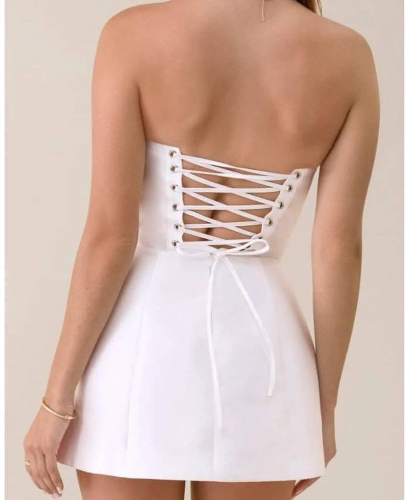 Heiress Beverly Hills Women's Strapless Sheen Corset Mini Dress