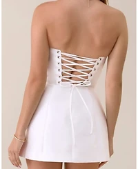 Heiress Beverly Hills Women's Strapless Sheen Corset Mini Dress