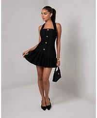Heiress Beverly Hills Women's Tweed Flare Mini Dress
