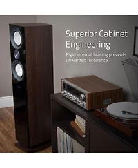 Fluance Reference High Performance 3-Way Floorstanding Loudspeakers with Down-firing 8" Subwoofers for 2-Channel Stereo Listening or Home Theater