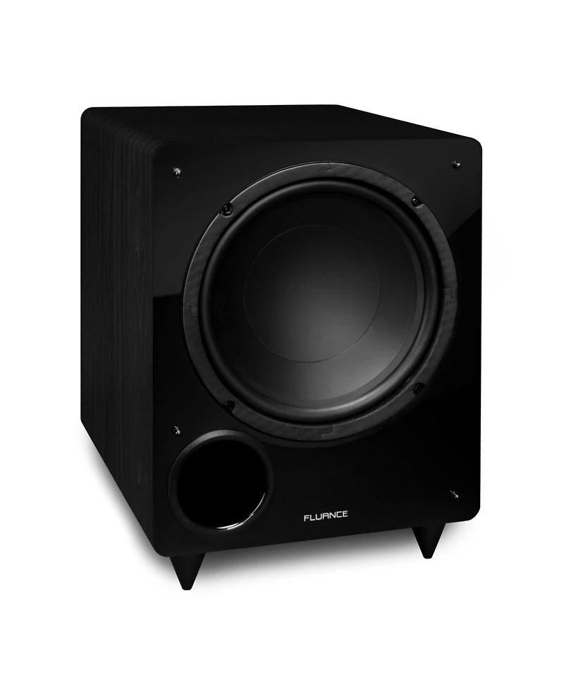 Fluance Ai41 Powered 5" Stereo Bookshelf Speakers (Lucky Bamboo), DB10 10" Low Frequency Ported Front Firing Subwoofer (Black Ash),