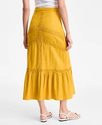 I.n.c. International Concepts Women's Crochet-Trim Maxi Skirt, Exclusively at Macy's