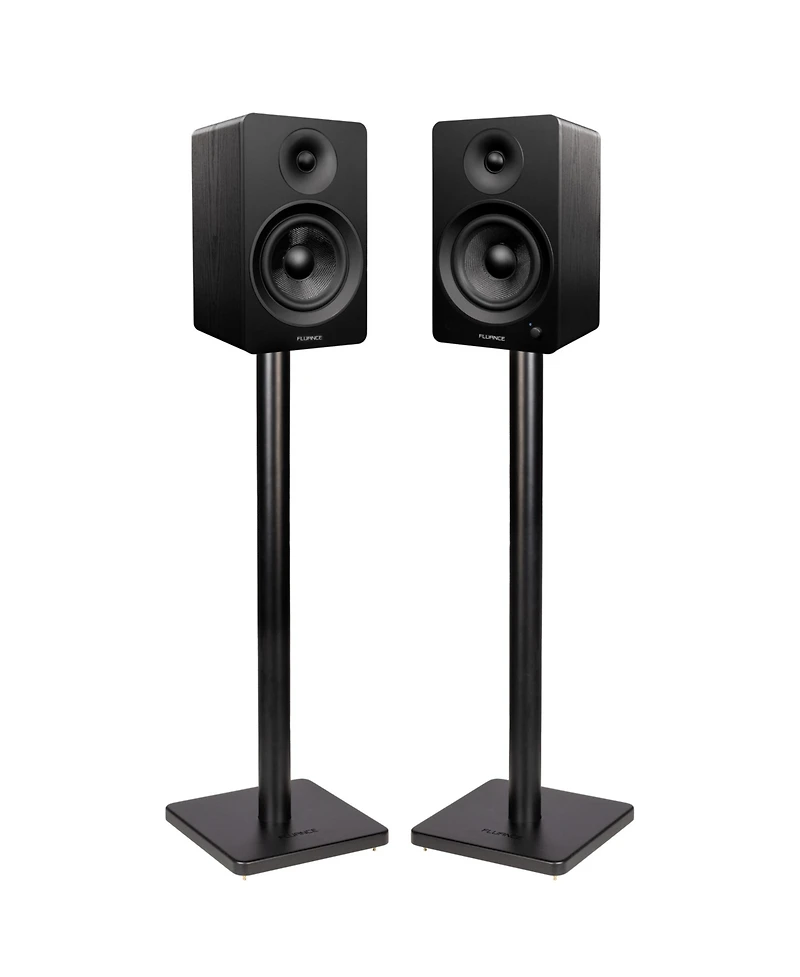 Fluance Ai61 Powered 2-Way 2.0 Stereo Bookshelf Speakers with Speaker Stands 6.5" Drivers 120W Amplifier for Turntable Bluetooth 5 Wireless Music