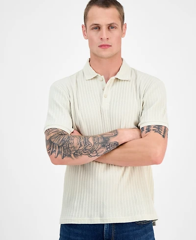 Sun + Stone Men's Rocco Textured Polo Shirt, Exclusively at Macy's