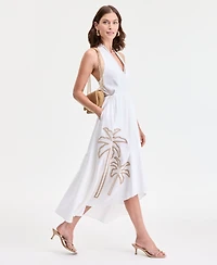 I.n.c. International Concepts Women's Palm Eyelet Halter Dress, Exclusively at Macy's