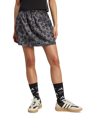 adidas Women's French Terry Animal-Print A-Line Skort