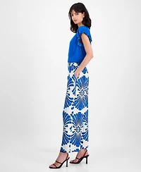 T Tahari Women's Pull-On High-Rise Wide-Leg Pants