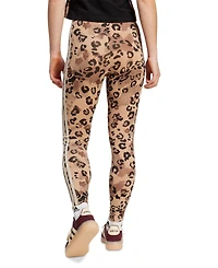 adidas Women's Leopard-Print Cotton-Blend High-Rise Leggings