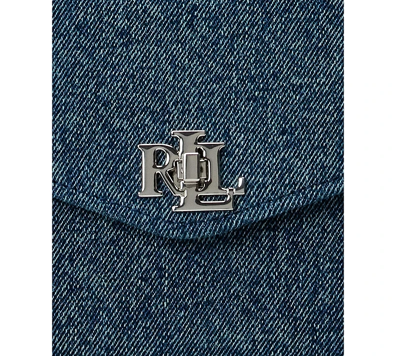 Lauren Ralph Lauren Washed Denim Small Farrah Satchel