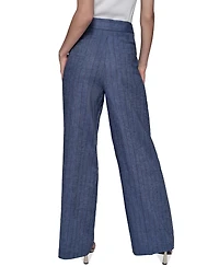 Karl Lagerfeld Paris Women's Pinstriped Wide-Leg Pants