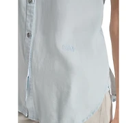 Dkny Jeans Women's Rolled-Sleeve Button-Up Shirt