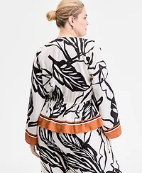 I.n.c. International Concepts Plus Printed Peplum Top, Exclusively at Macy's