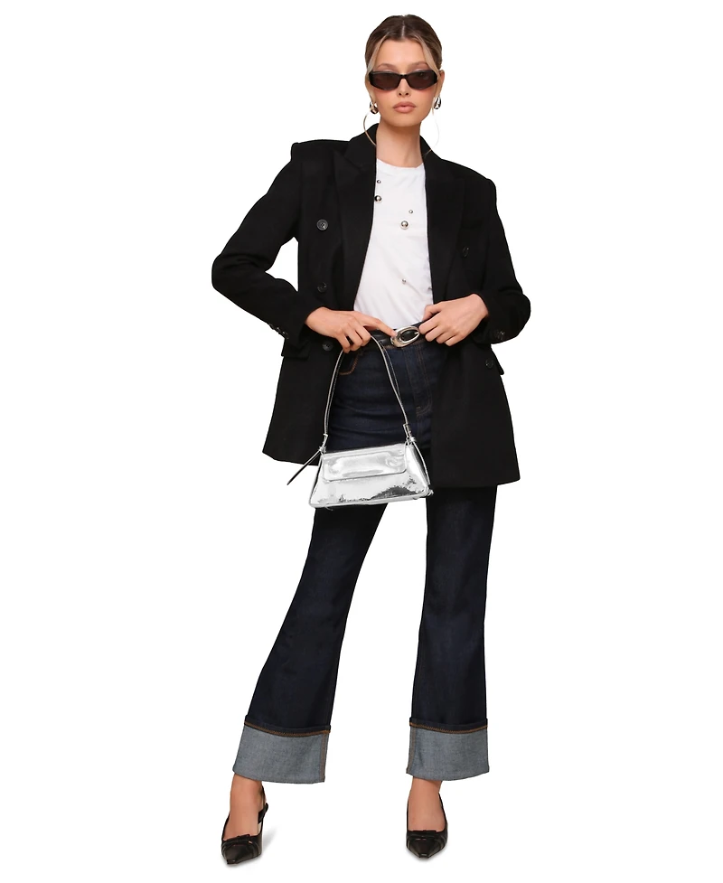 Avec Les Filles Women's Notched-Collar Blazer Coat