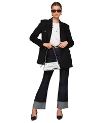 Avec Les Filles Women's Notched-Collar Blazer Coat