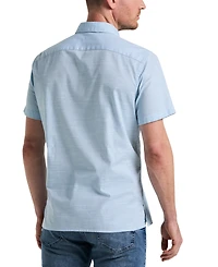 Perry Ellis Men's Cotton Dobby Short Sleeve Button-Front Shirt